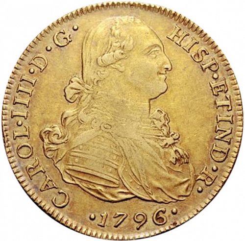 8 Escudos Obverse Image minted in SPAIN in 1796IJ (1788-08  -  CARLOS IV)  - The Coin Database