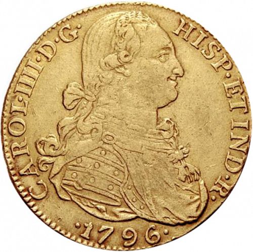 8 Escudos Obverse Image minted in SPAIN in 1796JJ (1788-08  -  CARLOS IV)  - The Coin Database
