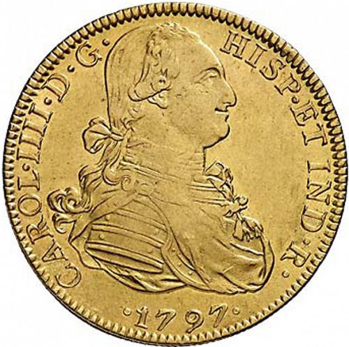 8 Escudos Obverse Image minted in SPAIN in 1797FM (1788-08  -  CARLOS IV)  - The Coin Database