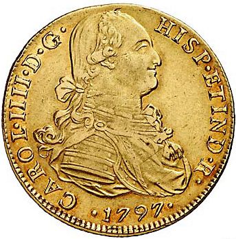 8 Escudos Obverse Image minted in SPAIN in 1797JI (1788-08  -  CARLOS IV)  - The Coin Database
