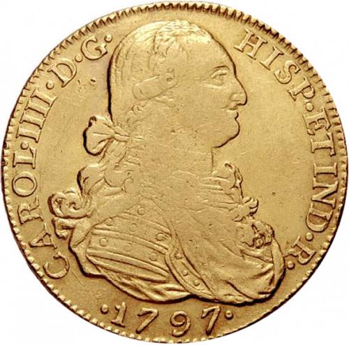 8 Escudos Obverse Image minted in SPAIN in 1797JJ (1788-08  -  CARLOS IV)  - The Coin Database