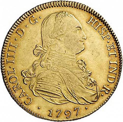 8 Escudos Obverse Image minted in SPAIN in 1797PP (1788-08  -  CARLOS IV)  - The Coin Database