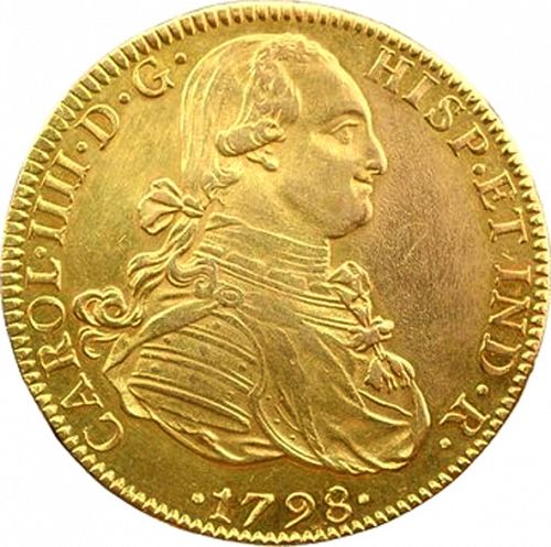 8 Escudos Obverse Image minted in SPAIN in 1798FM (1788-08  -  CARLOS IV)  - The Coin Database