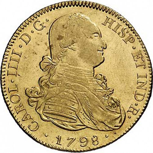 8 Escudos Obverse Image minted in SPAIN in 1798PP (1788-08  -  CARLOS IV)  - The Coin Database