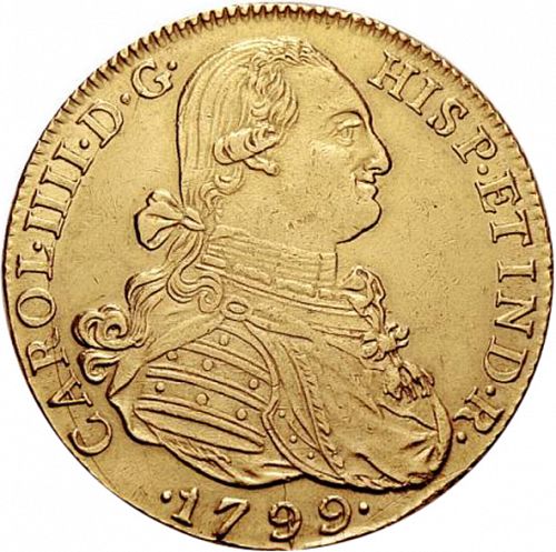8 Escudos Obverse Image minted in SPAIN in 1799JJ (1788-08  -  CARLOS IV)  - The Coin Database
