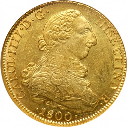 8 Escudos Obverse Image minted in SPAIN in 1800AJ (1788-08  -  CARLOS IV)  - The Coin Database