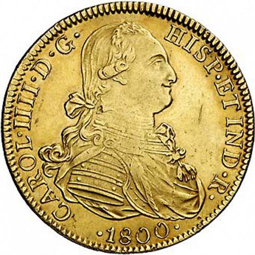8 Escudos Obverse Image minted in SPAIN in 1800FM (1788-08  -  CARLOS IV)  - The Coin Database