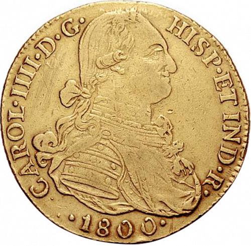8 Escudos Obverse Image minted in SPAIN in 1800JJ (1788-08  -  CARLOS IV)  - The Coin Database