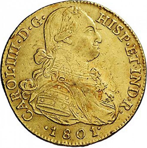 8 Escudos Obverse Image minted in SPAIN in 1801JJ (1788-08  -  CARLOS IV)  - The Coin Database