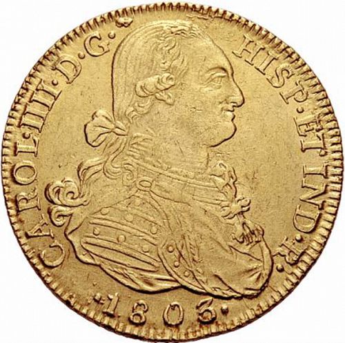 8 Escudos Obverse Image minted in SPAIN in 1803JJ (1788-08  -  CARLOS IV)  - The Coin Database