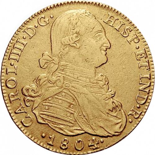 8 Escudos Obverse Image minted in SPAIN in 1804JJ (1788-08  -  CARLOS IV)  - The Coin Database