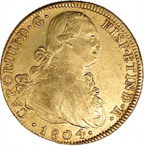 8 Escudos Obverse Image minted in SPAIN in 1804JP (1788-08  -  CARLOS IV)  - The Coin Database