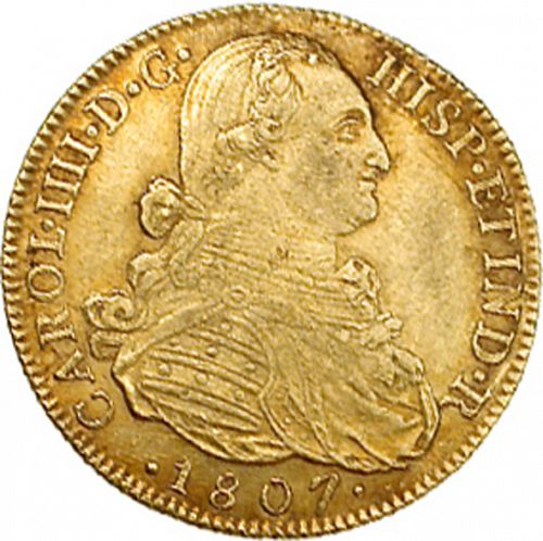 8 Escudos Obverse Image minted in SPAIN in 1807JJ (1788-08  -  CARLOS IV)  - The Coin Database