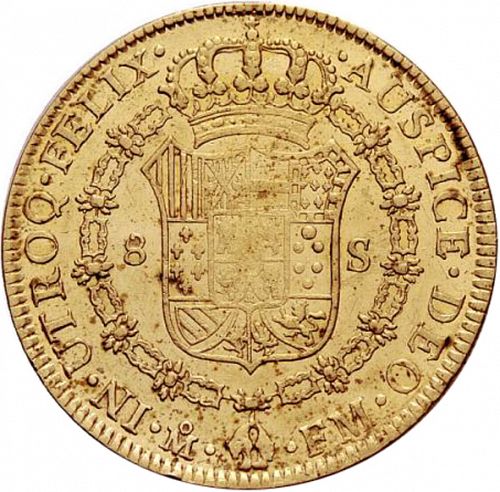8 Escudos Reverse Image minted in SPAIN in 1790FM (1788-08  -  CARLOS IV)  - The Coin Database