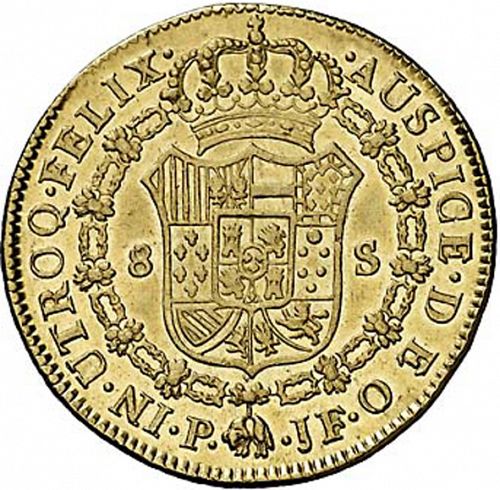 8 Escudos Reverse Image minted in SPAIN in 1795JF (1788-08  -  CARLOS IV)  - The Coin Database