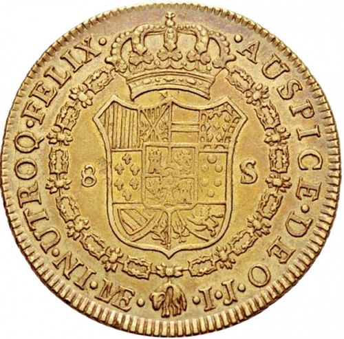 8 Escudos Reverse Image minted in SPAIN in 1796IJ (1788-08  -  CARLOS IV)  - The Coin Database