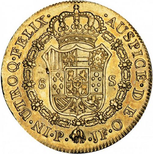 8 Escudos Reverse Image minted in SPAIN in 1797JF (1788-08  -  CARLOS IV)  - The Coin Database