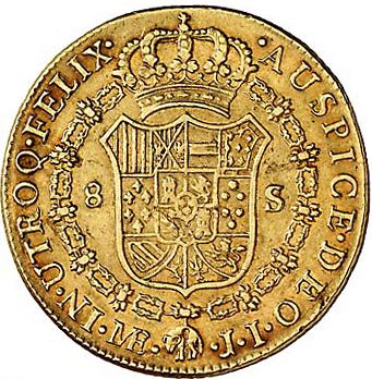 8 Escudos Reverse Image minted in SPAIN in 1797JI (1788-08  -  CARLOS IV)  - The Coin Database