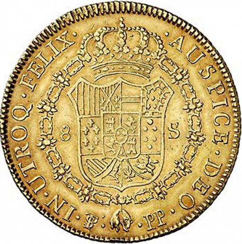 8 Escudos Reverse Image minted in SPAIN in 1797PP (1788-08  -  CARLOS IV)  - The Coin Database