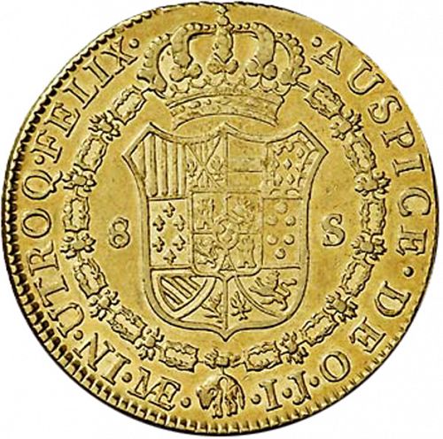 8 Escudos Reverse Image minted in SPAIN in 1798IJ (1788-08  -  CARLOS IV)  - The Coin Database