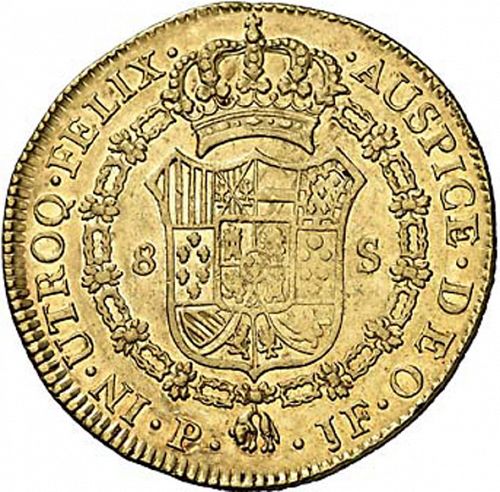 8 Escudos Reverse Image minted in SPAIN in 1798JF (1788-08  -  CARLOS IV)  - The Coin Database
