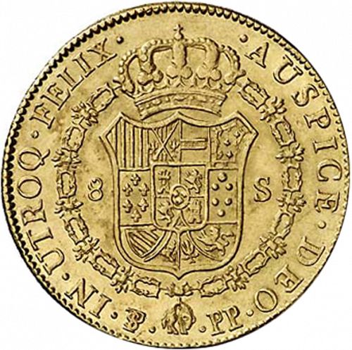 8 Escudos Reverse Image minted in SPAIN in 1798PP (1788-08  -  CARLOS IV)  - The Coin Database