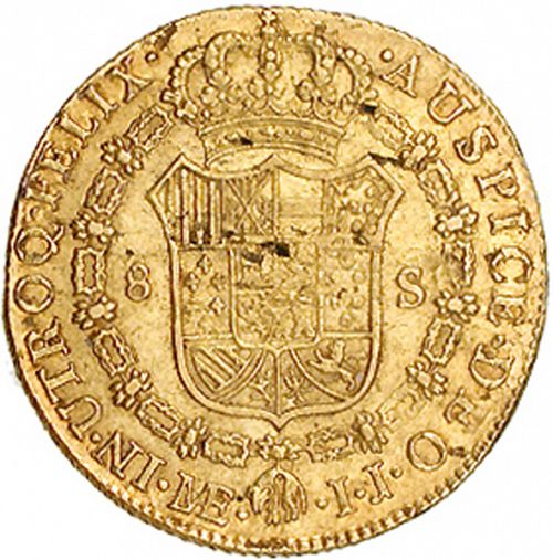 8 Escudos Reverse Image minted in SPAIN in 1799IJ (1788-08  -  CARLOS IV)  - The Coin Database