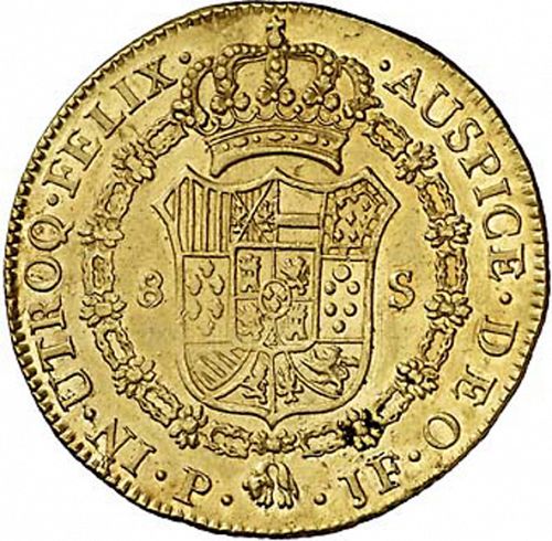 8 Escudos Reverse Image minted in SPAIN in 1799JF (1788-08  -  CARLOS IV)  - The Coin Database