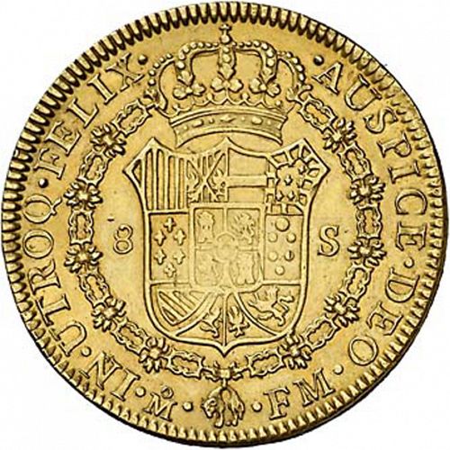 8 Escudos Reverse Image minted in SPAIN in 1800FM (1788-08  -  CARLOS IV)  - The Coin Database