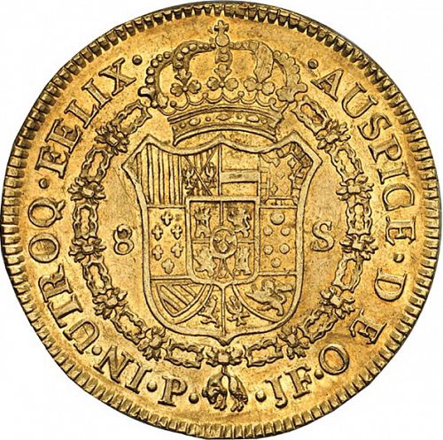 8 Escudos Reverse Image minted in SPAIN in 1800JF (1788-08  -  CARLOS IV)  - The Coin Database