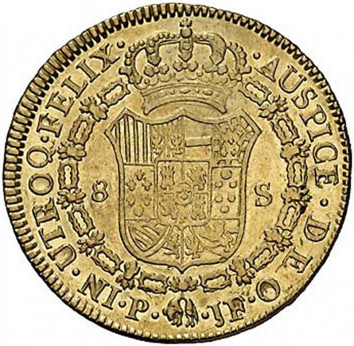 8 Escudos Reverse Image minted in SPAIN in 1801JF (1788-08  -  CARLOS IV)  - The Coin Database
