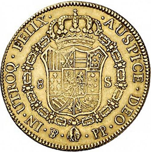 8 Escudos Reverse Image minted in SPAIN in 1801PP (1788-08  -  CARLOS IV)  - The Coin Database