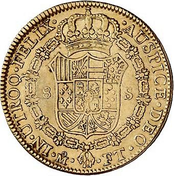 8 Escudos Reverse Image minted in SPAIN in 1802FT (1788-08  -  CARLOS IV)  - The Coin Database