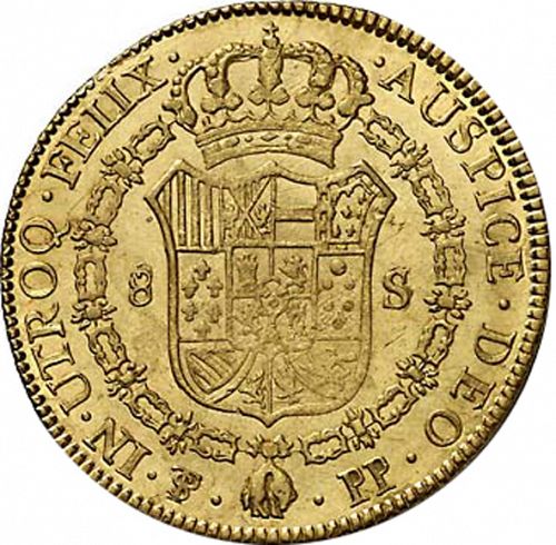 8 Escudos Reverse Image minted in SPAIN in 1802PP (1788-08  -  CARLOS IV)  - The Coin Database