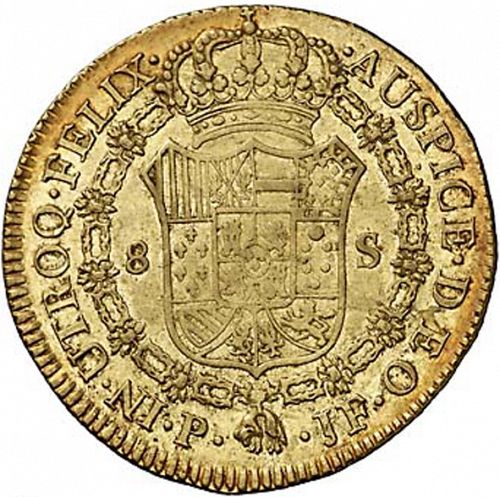 8 Escudos Reverse Image minted in SPAIN in 1803JF (1788-08  -  CARLOS IV)  - The Coin Database