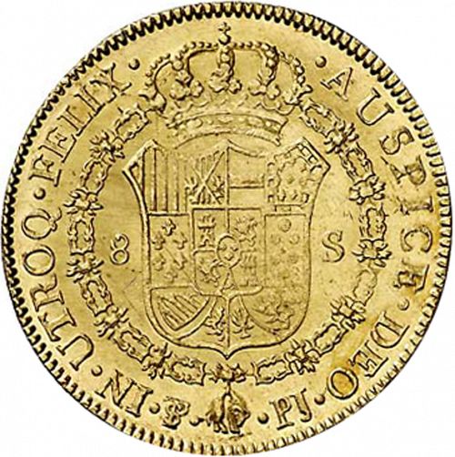 8 Escudos Reverse Image minted in SPAIN in 1803PJ (1788-08  -  CARLOS IV)  - The Coin Database