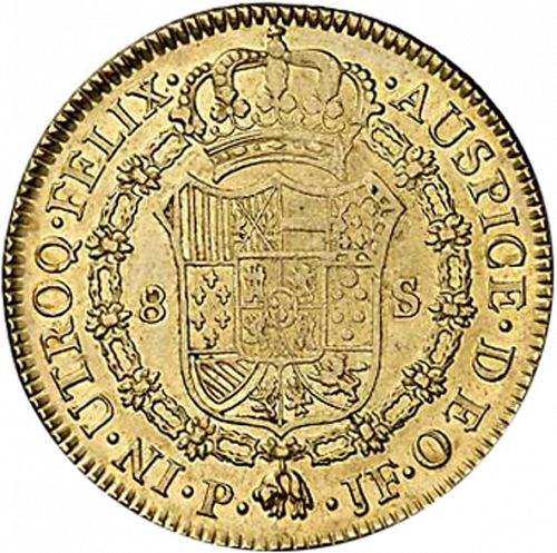 8 Escudos Reverse Image minted in SPAIN in 1804JF (1788-08  -  CARLOS IV)  - The Coin Database