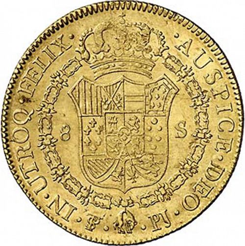 8 Escudos Reverse Image minted in SPAIN in 1804PJ (1788-08  -  CARLOS IV)  - The Coin Database
