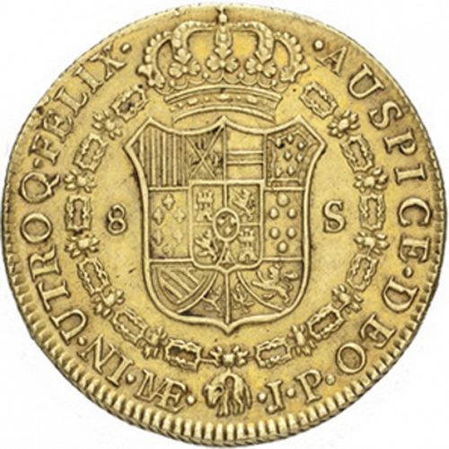 8 Escudos Reverse Image minted in SPAIN in 1805JP (1788-08  -  CARLOS IV)  - The Coin Database