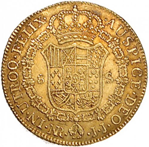 8 Escudos Reverse Image minted in SPAIN in 1807JJ (1788-08  -  CARLOS IV)  - The Coin Database
