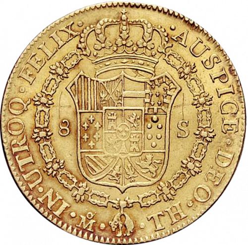 8 Escudos Reverse Image minted in SPAIN in 1807TH (1788-08  -  CARLOS IV)  - The Coin Database