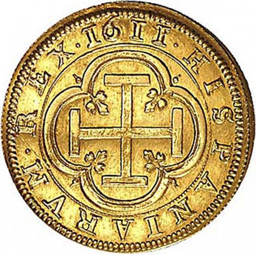8 Escudos Reverse Image minted in SPAIN in 1611C (1598-21  -  FELIPE III)  - The Coin Database