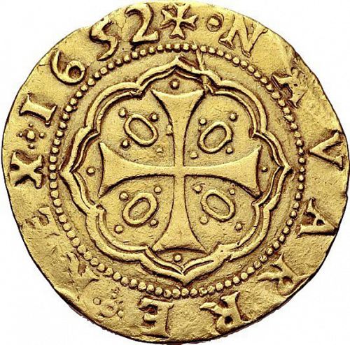 8 Escudos Reverse Image minted in SPAIN in 1652 (1621-65  -  FELIPE IV)  - The Coin Database