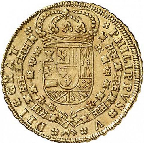 8 Escudos Obverse Image minted in SPAIN in 1703J (1700-46  -  FELIPE V)  - The Coin Database