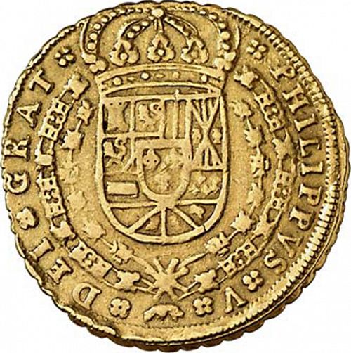 8 Escudos Obverse Image minted in SPAIN in 1704P (1700-46  -  FELIPE V)  - The Coin Database