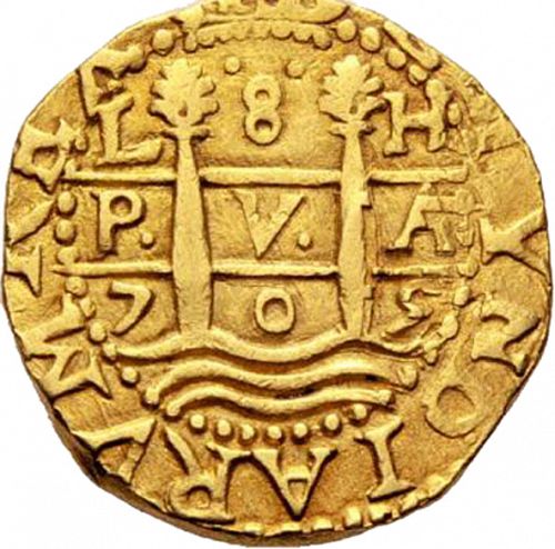 8 Escudos Obverse Image minted in SPAIN in 1705H (1700-46  -  FELIPE V)  - The Coin Database