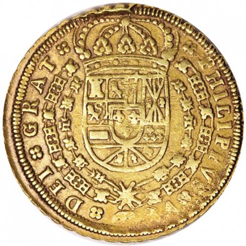 8 Escudos Obverse Image minted in SPAIN in 1705P (1700-46  -  FELIPE V)  - The Coin Database