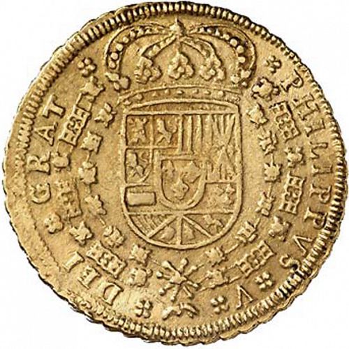 8 Escudos Obverse Image minted in SPAIN in 1707M (1700-46  -  FELIPE V)  - The Coin Database