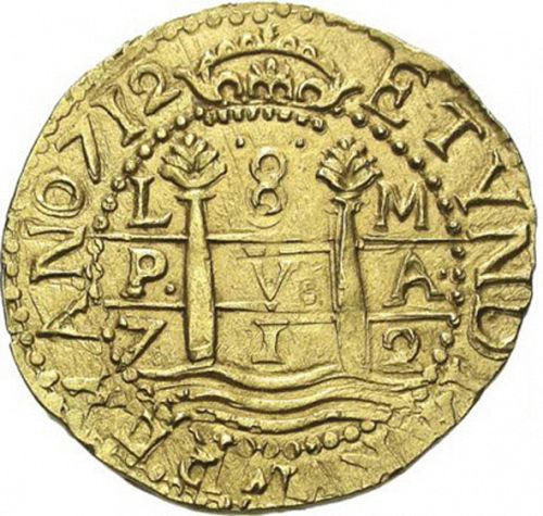 8 Escudos Obverse Image minted in SPAIN in 1712M (1700-46  -  FELIPE V)  - The Coin Database