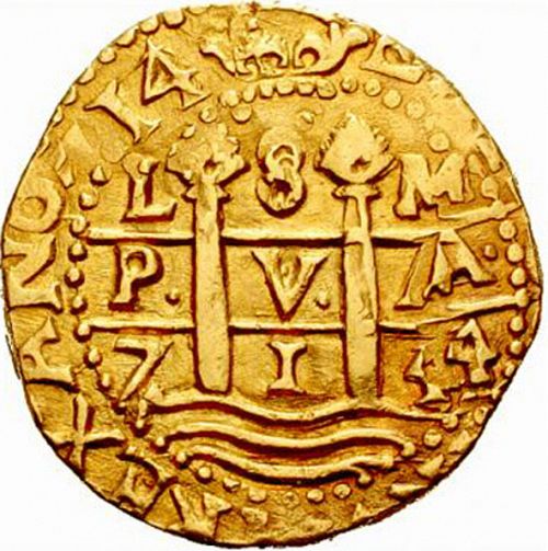 8 Escudos Obverse Image minted in SPAIN in 1714M (1700-46  -  FELIPE V)  - The Coin Database